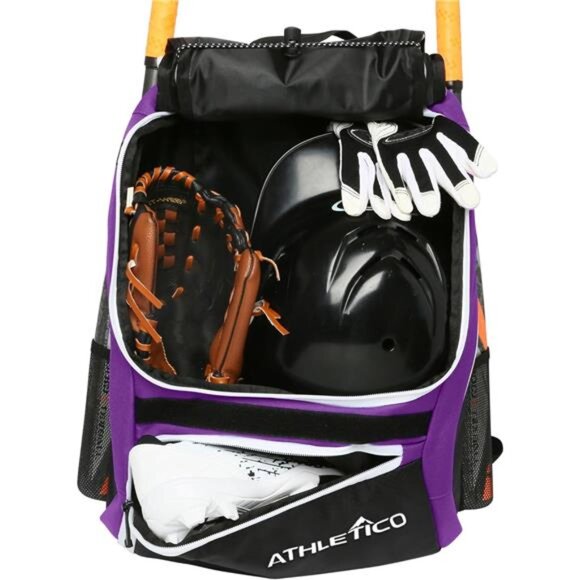 Baseball Bat Bag - Backpack for Baseball, T-Ball & Softball Equipment - Picture 1 of 7